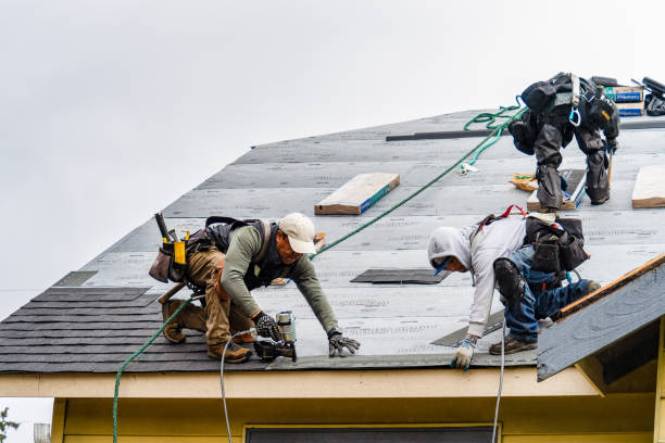 Professional Gutter Installation technician working in North Lawrence, OH